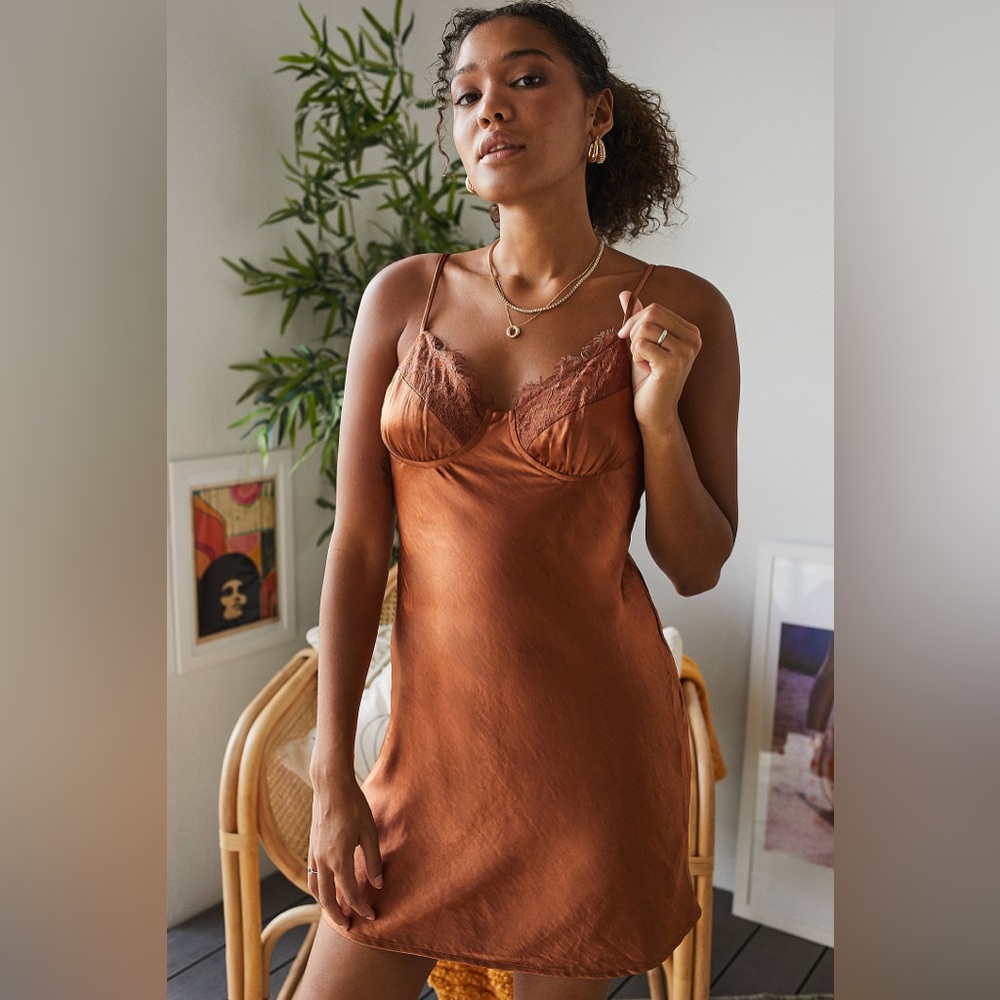 Burnt Orange Slip Dress